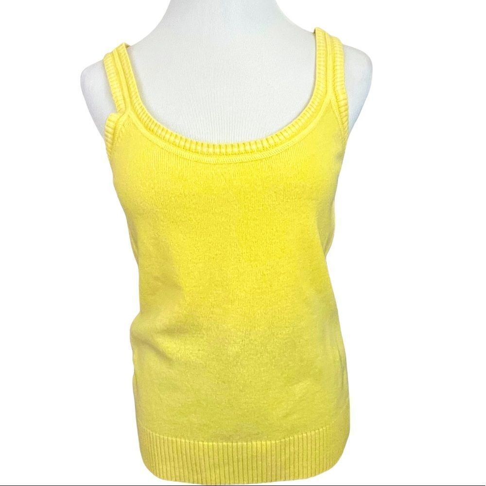Worth Vintage Y2K Yellow Cashmere Tank Top Sweater S